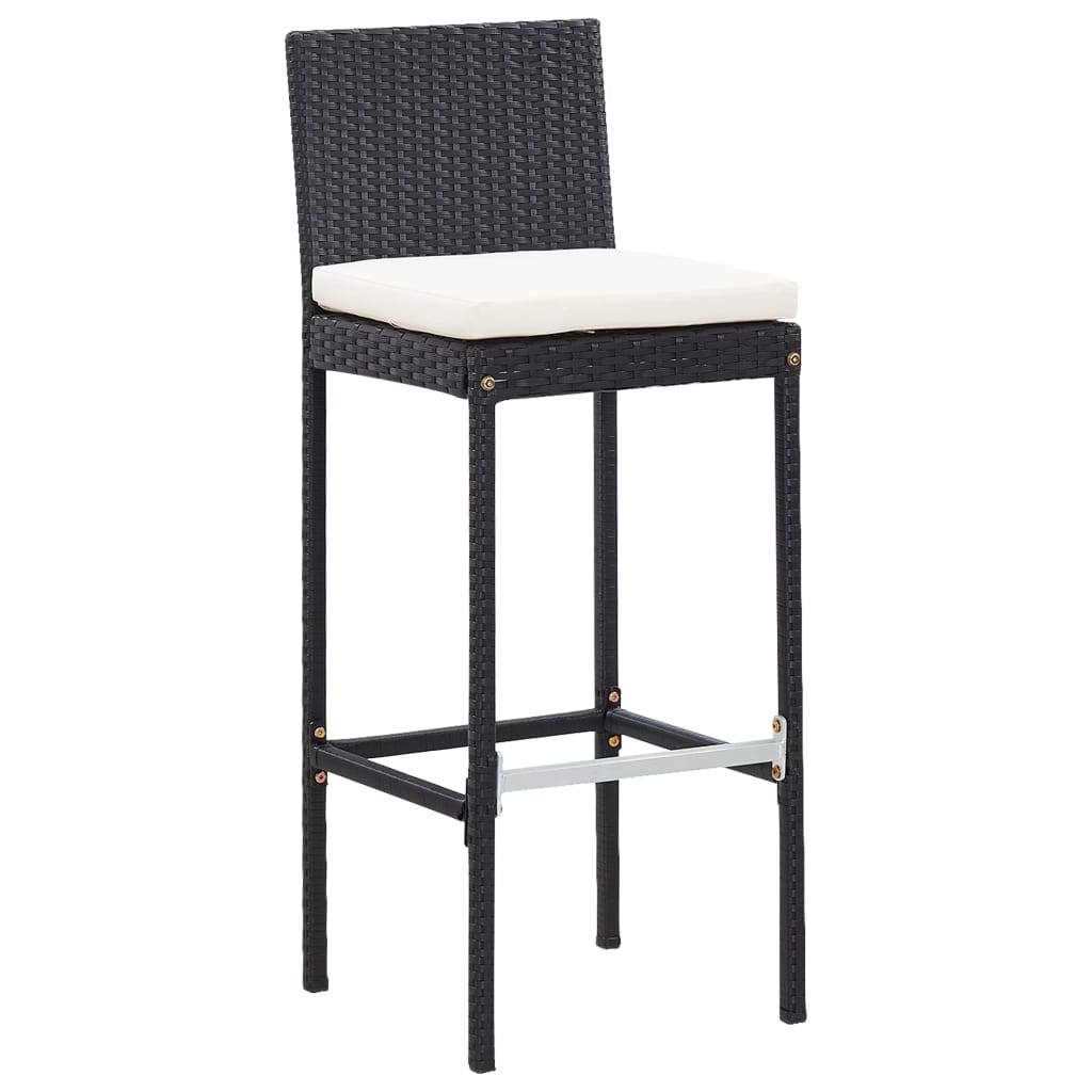 vidaXL 5 Piece Patio Bar Set Poly Rattan and Acacia Wood Black-29