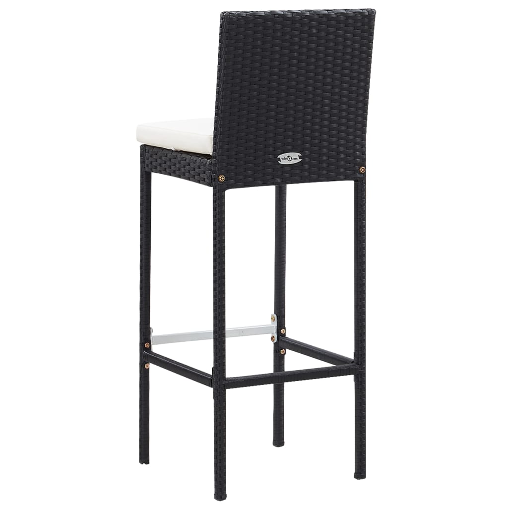 vidaXL 5 Piece Patio Bar Set Poly Rattan and Acacia Wood Black-32