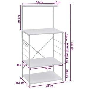 vidaXL Microwave Cabinet Kitchen Household Baker Shelf Holder Engineered Wood-1