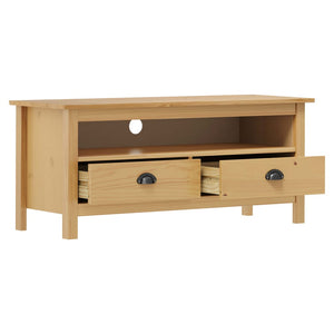 vidaXL TV Stand Hill Honey Brown 43.3"x15.7"x18.5" Solid Pine Wood-9