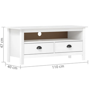 vidaXL TV Stand Hill Honey Brown 43.3"x15.7"x18.5" Solid Pine Wood-6