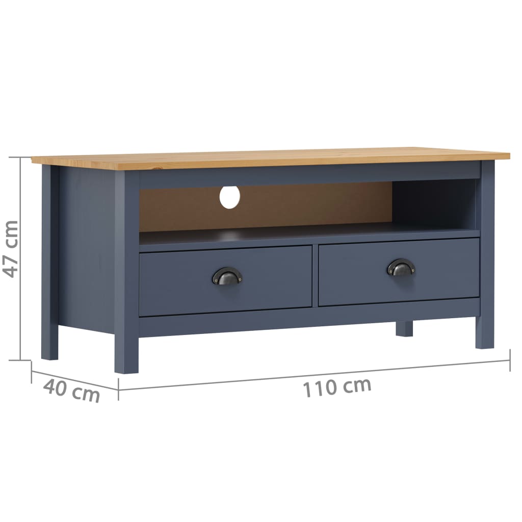 vidaXL TV Stand Hill Honey Brown 43.3"x15.7"x18.5" Solid Pine Wood-17