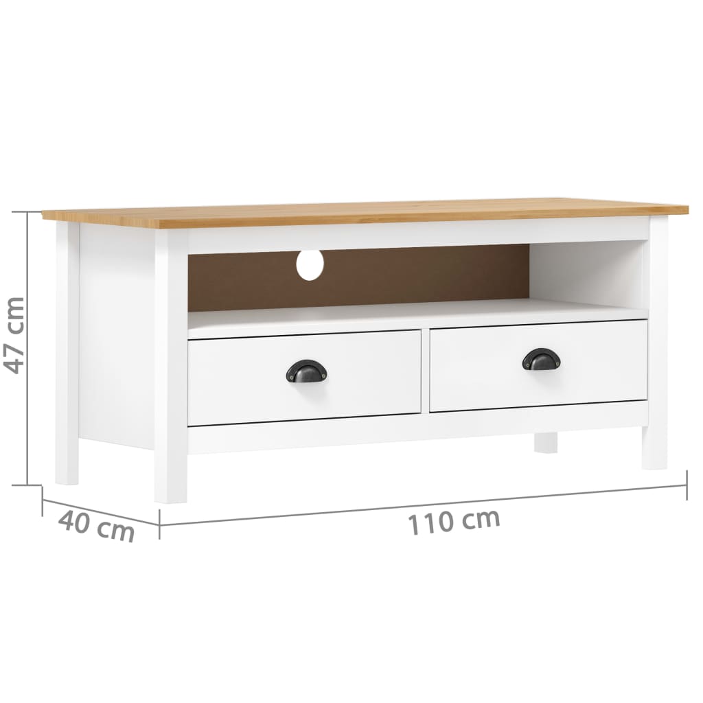 vidaXL TV Stand Hill Honey Brown 43.3"x15.7"x18.5" Solid Pine Wood-14