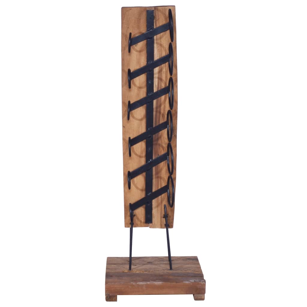 vidaXL Wine Rack for 6 Bottles 13.8"x13.8"x39.4" Solid Teak Wood-1