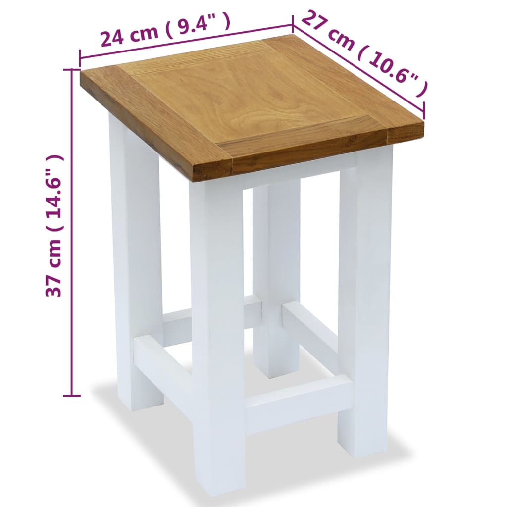 vidaXL End Tables 2 pcs 10.6"x9.4"x14.6" Solid Oak Wood-3