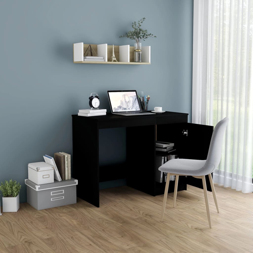 vidaXL Desk Computer Desk Office Desk Workstation with Shelves Engineered Wood-27