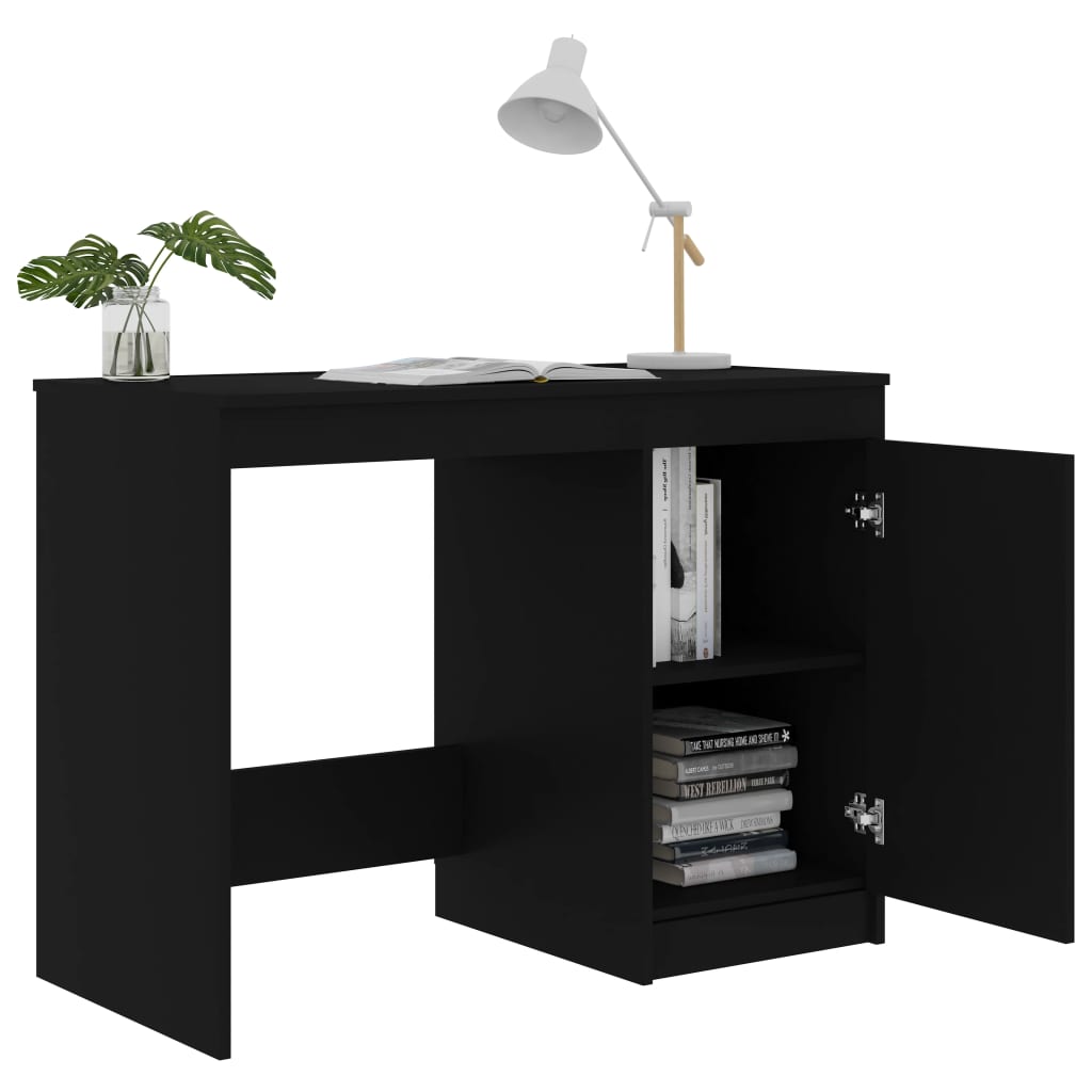 vidaXL Desk Computer Desk Office Desk Workstation with Shelves Engineered Wood-45