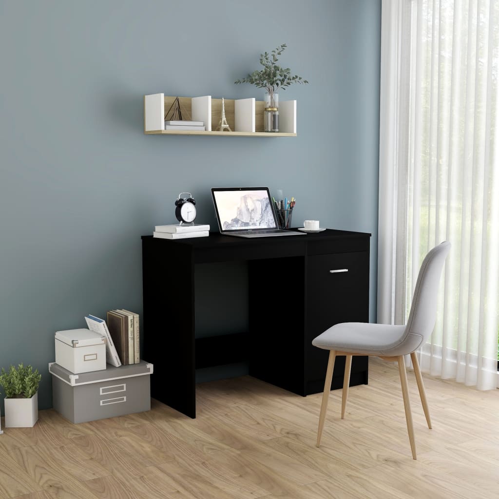 vidaXL Desk Computer Desk Office Desk Workstation with Shelves Engineered Wood-21