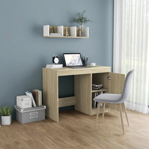 vidaXL Desk Computer Desk Office Desk Workstation with Shelves Engineered Wood-56