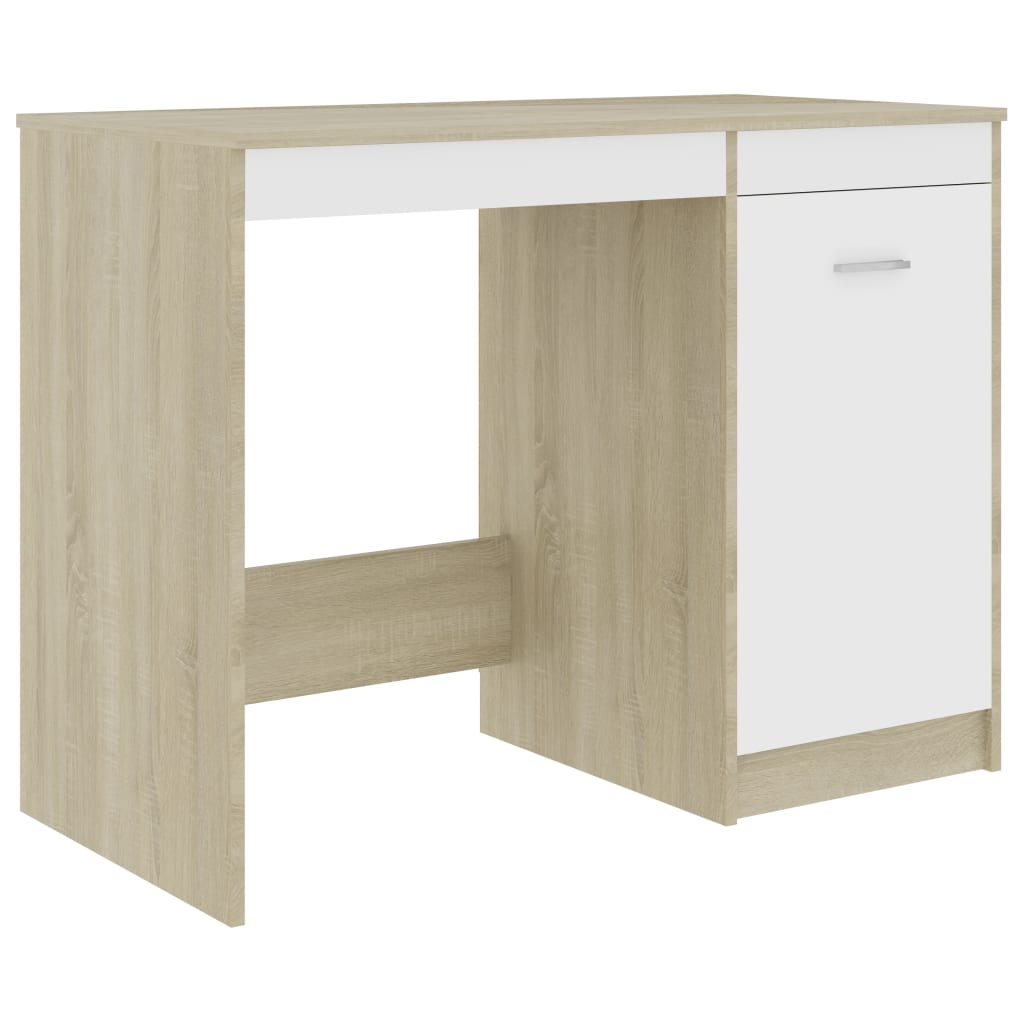vidaXL Desk Computer Desk Office Desk Workstation with Shelves Engineered Wood-6