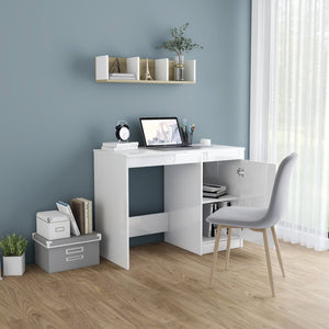 vidaXL Desk Computer Desk Office Desk Workstation with Shelves Engineered Wood-59