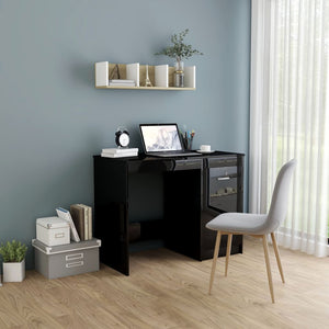 vidaXL Desk Computer Desk Office Desk Workstation with Shelves Engineered Wood-0