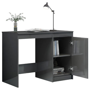 vidaXL Desk Computer Desk Office Desk Workstation with Shelves Engineered Wood-37