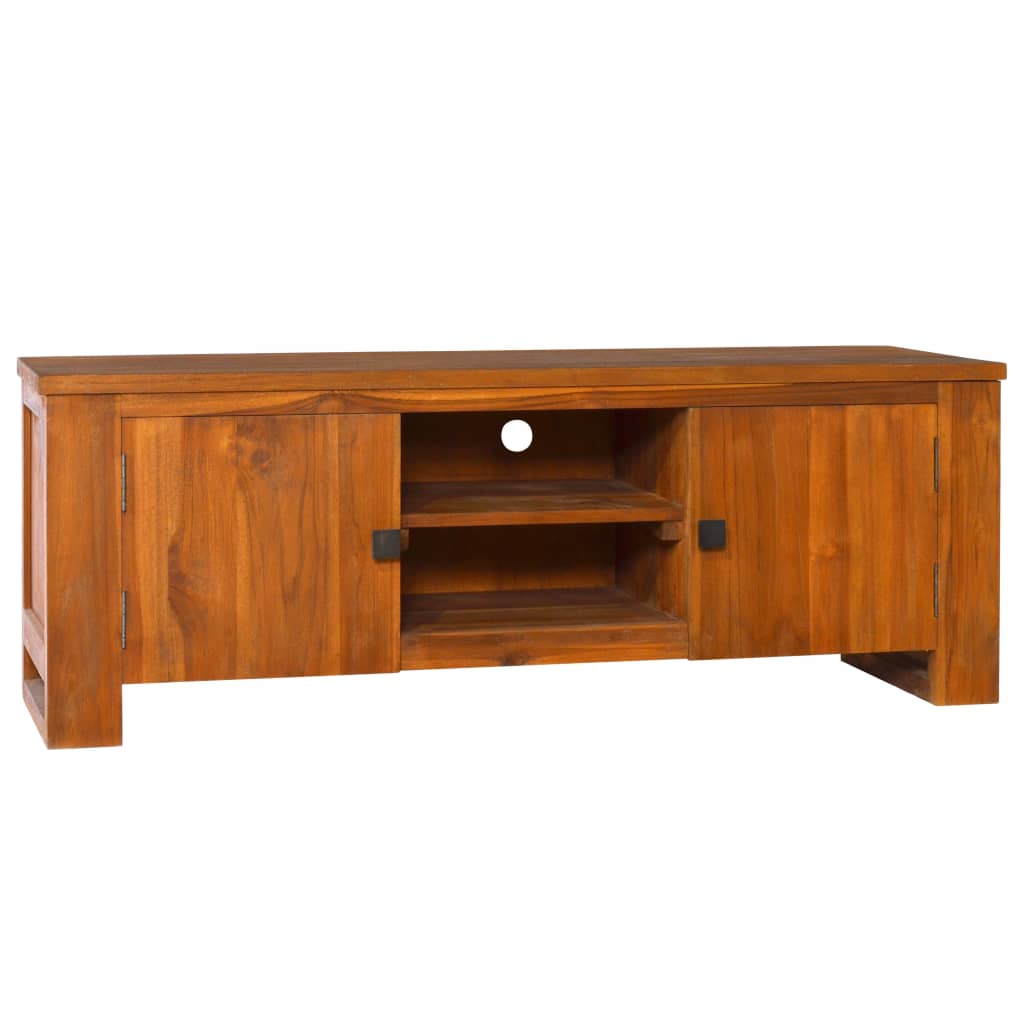 vidaXL TV Stand 43.3"x11.8"x15.7" Solid Wood Teak-0