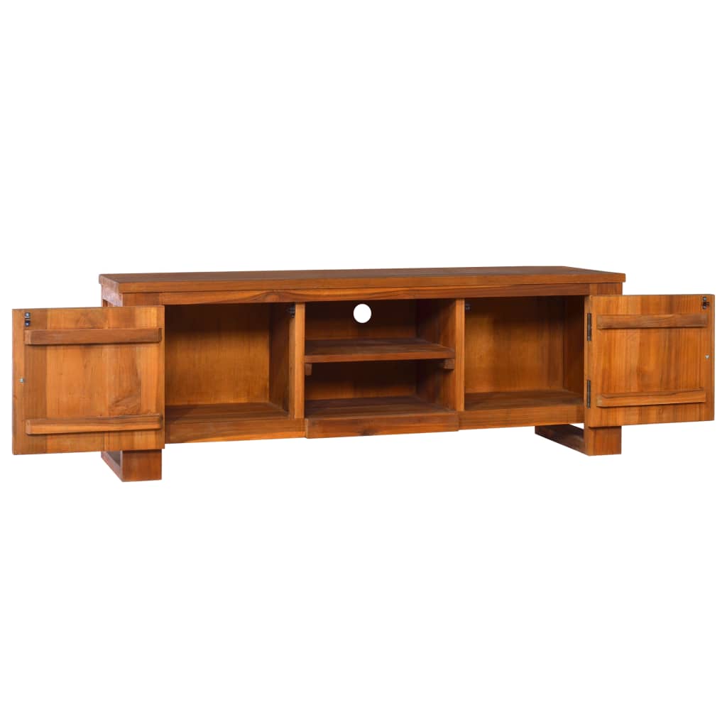 vidaXL TV Stand 43.3"x11.8"x15.7" Solid Wood Teak-1