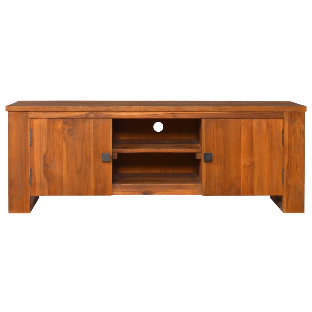 vidaXL TV Stand 43.3"x11.8"x15.7" Solid Wood Teak-2