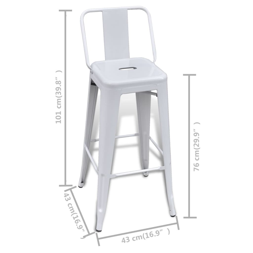 vidaXL Bar Stool Bar Seat Counter Height Island Stool for Pub Kitchen Steel-3