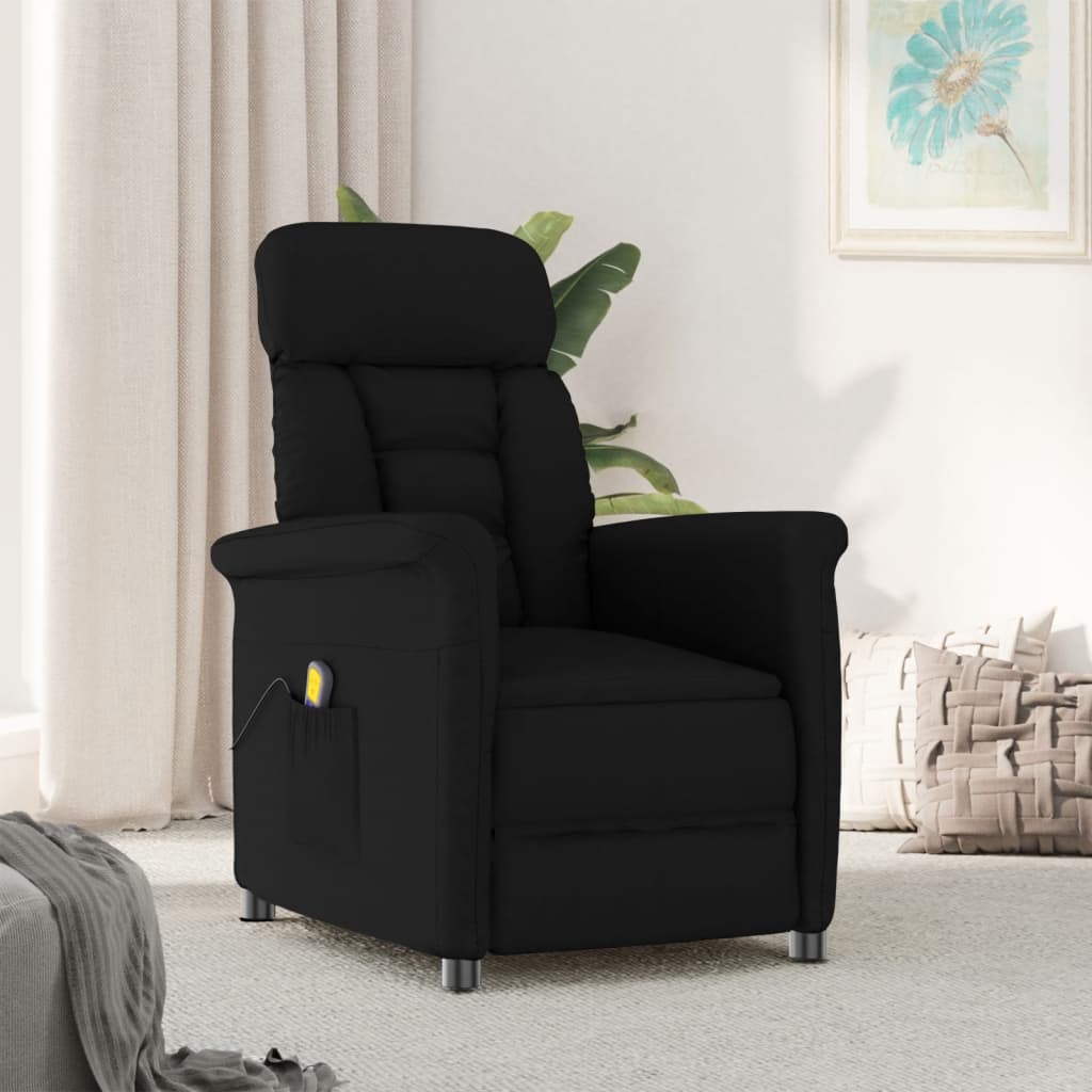 vidaXL Massage Recliner Massaging Recliner Push Cozy Chair Faux Suede Leather-0