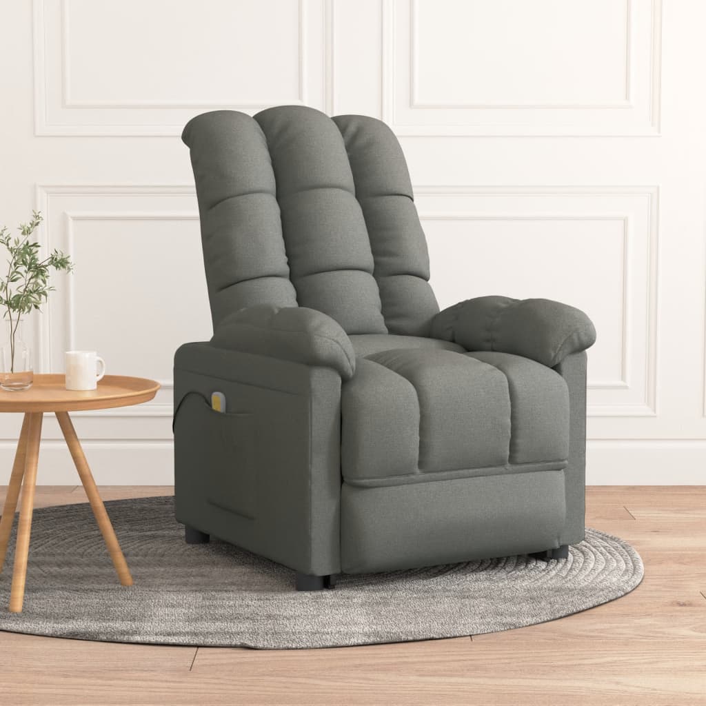 vidaXL Massage Recliner Electric Massaging Recliner Chair for Elderly Fabric-10
