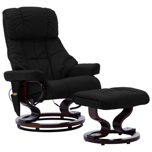 vidaXL Massage Recliner Swiveling Recliner Chair Faux Leather and Bentwood-20