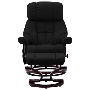 vidaXL Massage Recliner Swiveling Recliner Chair Faux Leather and Bentwood-4