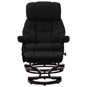 vidaXL Massage Recliner Swiveling Recliner Chair Faux Leather and Bentwood-21