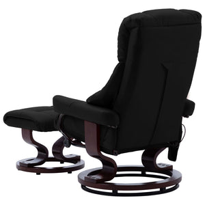 vidaXL Massage Recliner Swiveling Recliner Chair Faux Leather and Bentwood-29