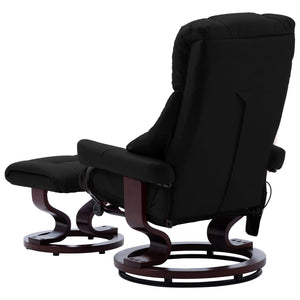 vidaXL Massage Recliner Swiveling Recliner Chair Faux Leather and Bentwood-28