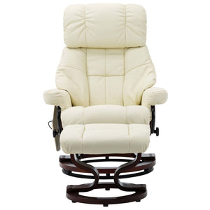 vidaXL Massage Recliner Swiveling Recliner Chair Faux Leather and Bentwood-24