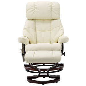 vidaXL Massage Recliner Swiveling Recliner Chair Faux Leather and Bentwood-13