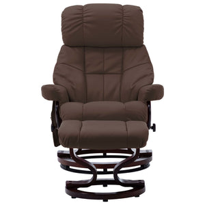vidaXL Massage Recliner Swiveling Recliner Chair Faux Leather and Bentwood-5