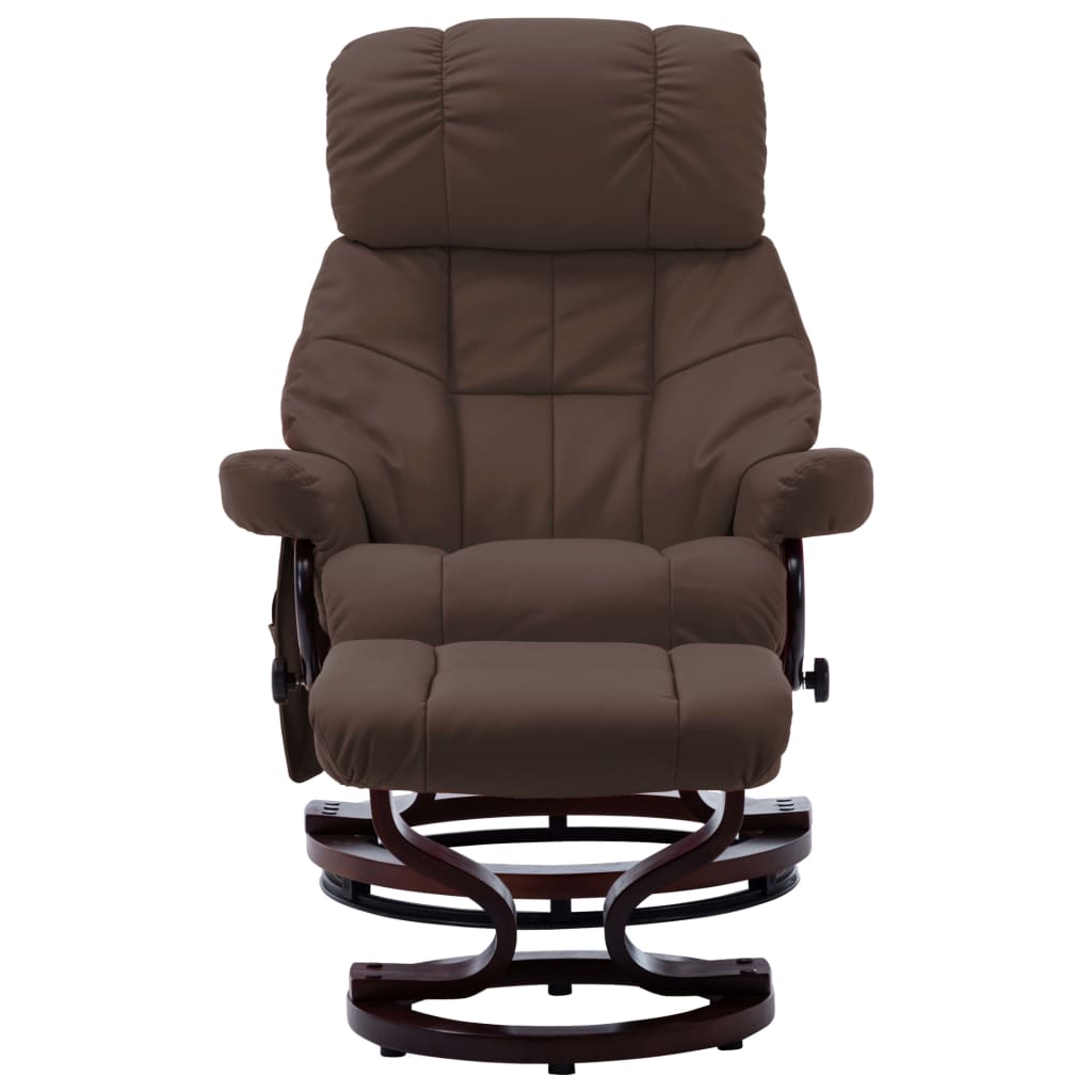 vidaXL Massage Recliner Swiveling Recliner Chair Faux Leather and Bentwood-15