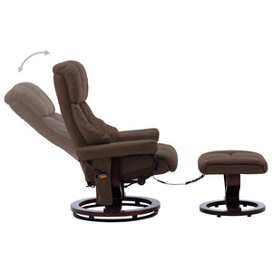 vidaXL Massage Recliner Swiveling Recliner Chair Faux Leather and Bentwood-18