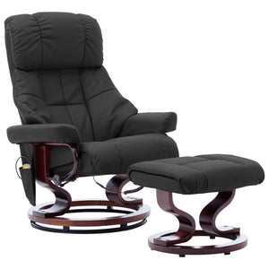 vidaXL Massage Recliner Swiveling Recliner Chair Faux Leather and Bentwood-26