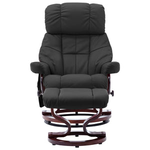 vidaXL Massage Recliner Swiveling Recliner Chair Faux Leather and Bentwood-22