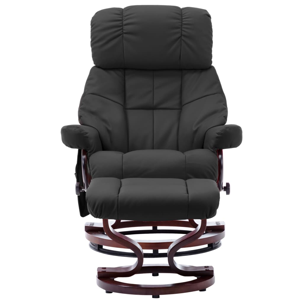 vidaXL Massage Recliner Swiveling Recliner Chair Faux Leather and Bentwood-27