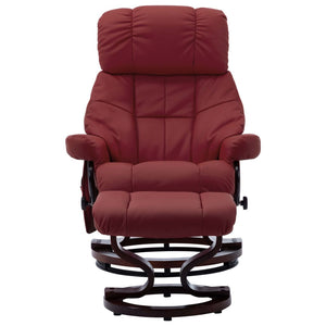 vidaXL Massage Recliner Swiveling Recliner Chair Faux Leather and Bentwood-8