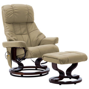 vidaXL Massage Recliner Swiveling Recliner Chair Faux Leather and Bentwood-11