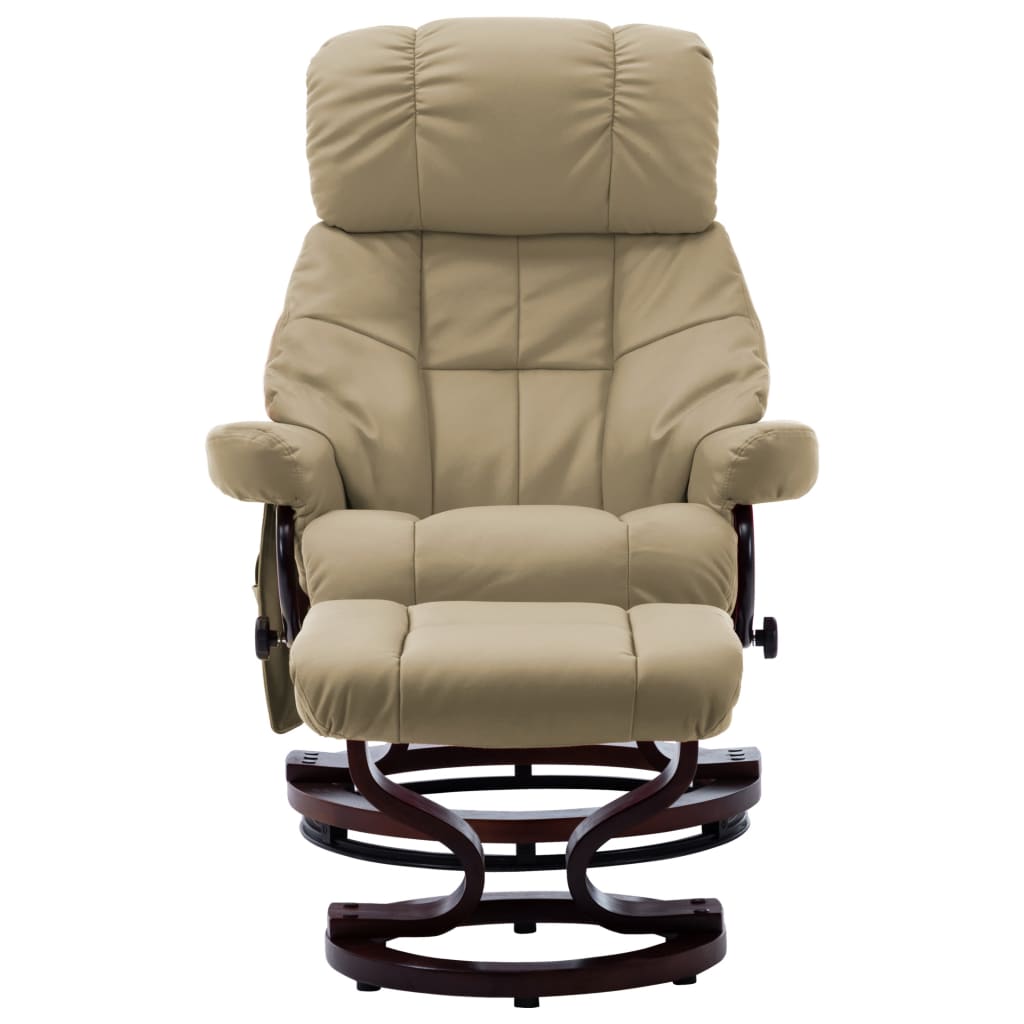 vidaXL Massage Recliner Swiveling Recliner Chair Faux Leather and Bentwood-14