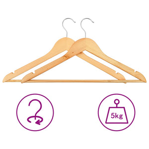 vidaXL Clothes Hanger Set Coat Hanger Clothes Organizer Non-slip Hardwood-25