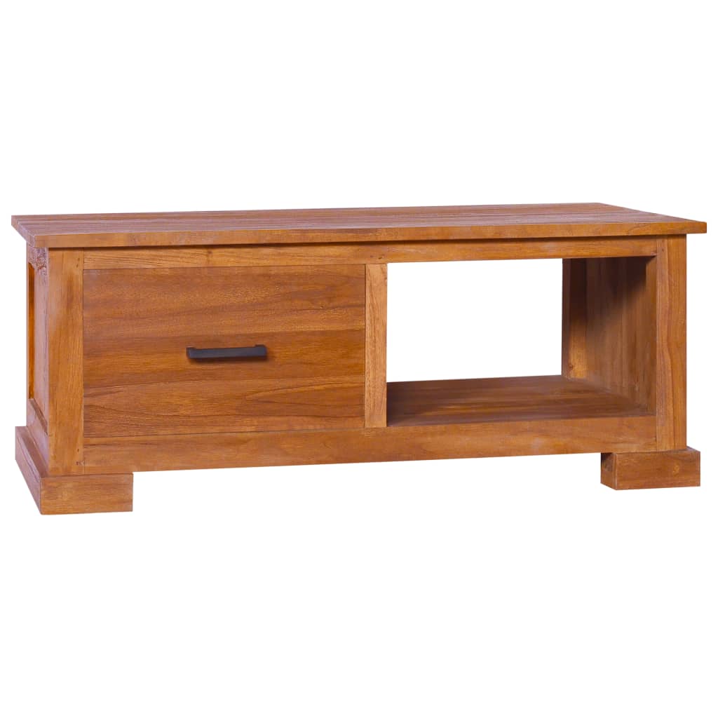 vidaXL TV Stand 35.4"x19.7"x14.6" Solid Wood Teak-0