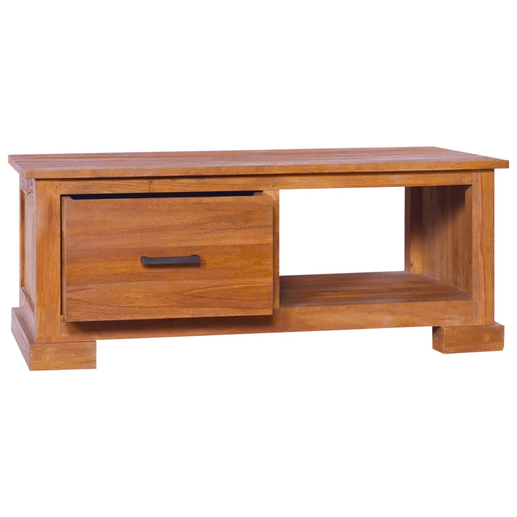 vidaXL TV Stand 35.4"x19.7"x14.6" Solid Wood Teak-1