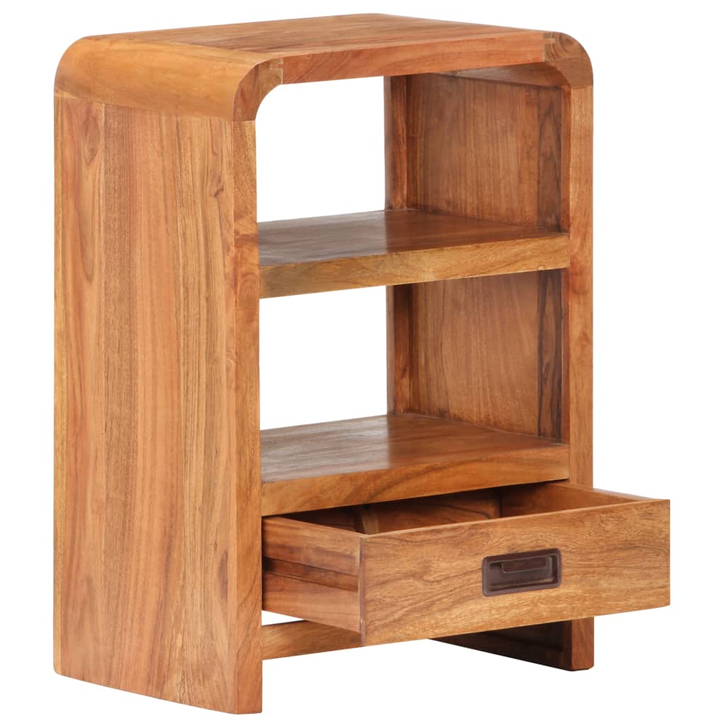 vidaXL Nightstand Storage Bedside Cabinet Bedroom Furniture Solid Wood Acacia-7