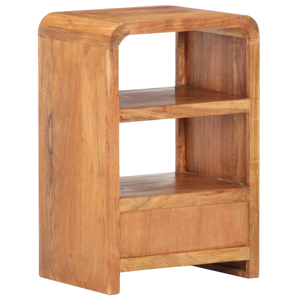 vidaXL Nightstand Storage Bedside Cabinet Bedroom Furniture Solid Wood Acacia-10