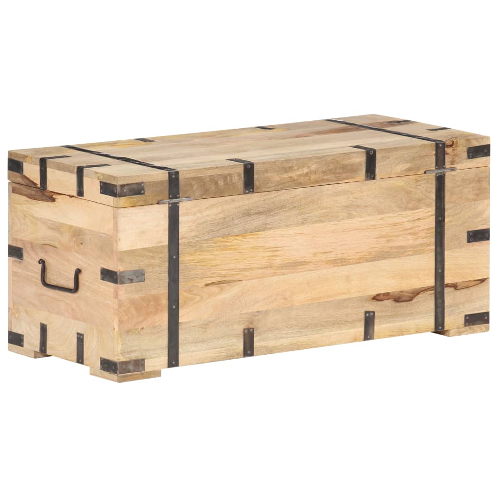 vidaXL Chest 35.4"x15.7"x15.7" Solid Mango Wood-4