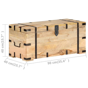 vidaXL Chest 35.4"x15.7"x15.7" Solid Mango Wood-6