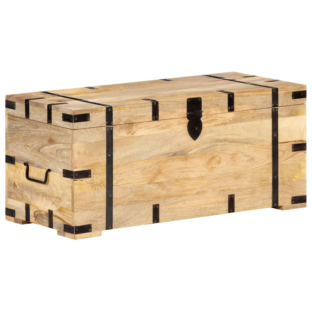 vidaXL Chest 35.4"x15.7"x15.7" Solid Mango Wood-9