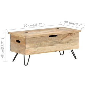 vidaXL Chest 35.4"x15.7"x17.7" Solid Mango Wood-9