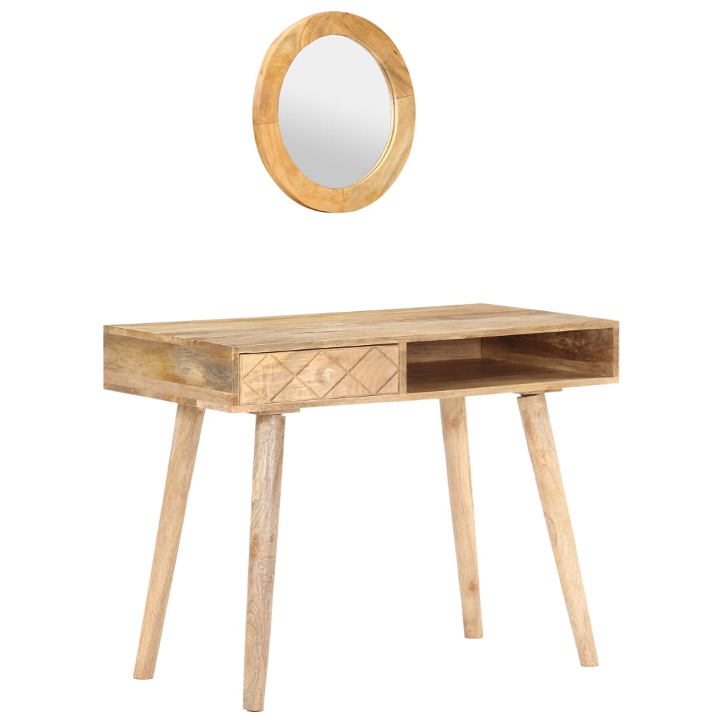 vidaXL Dressing Table 39.4"x19.7"x29.9" Solid Mango Wood-3