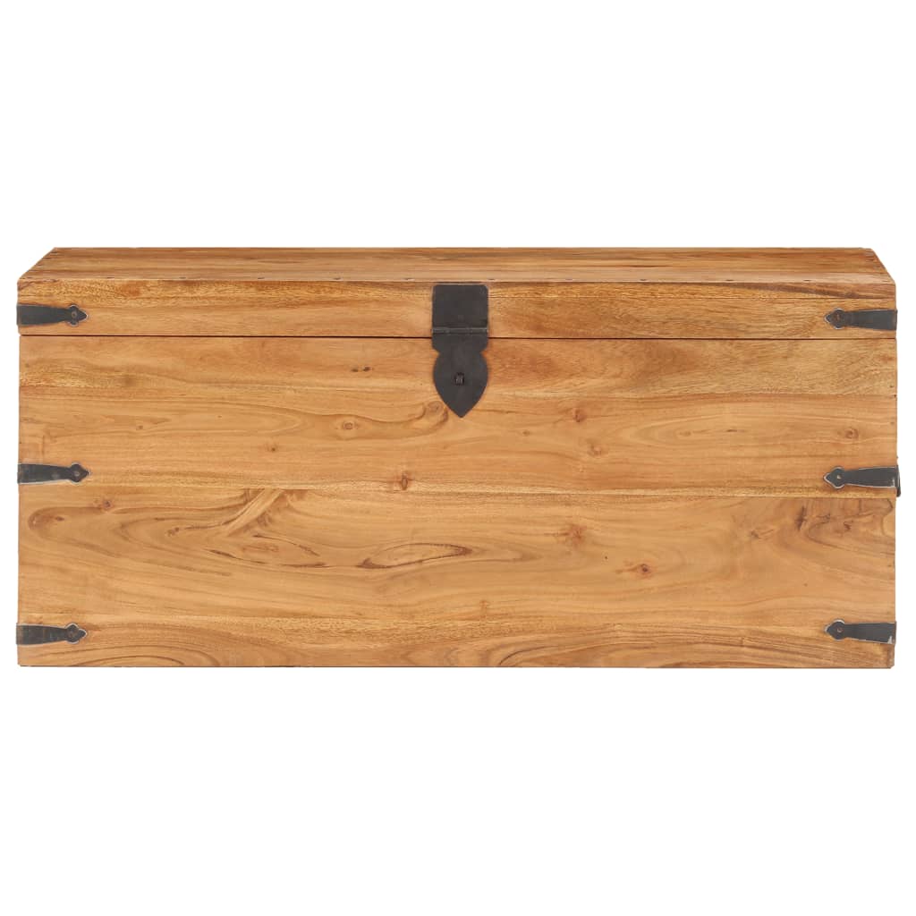 vidaXL Solid Wood Acacia Chest Storage Unit 15.7"/35.4" Dark Brown/Light Brown-18